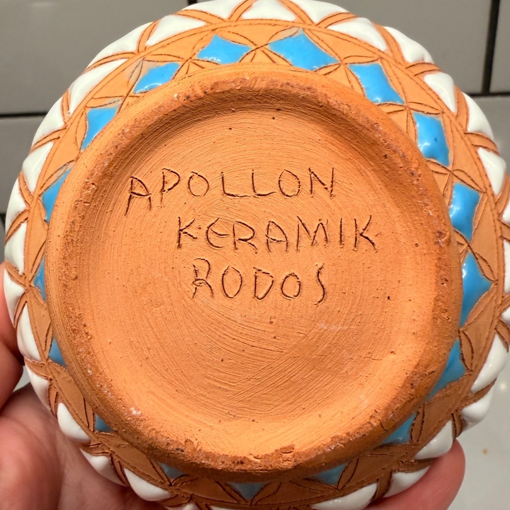 Apollon Keramik Rodas Vintage Greek Clay Vase - Picture 7 of 7